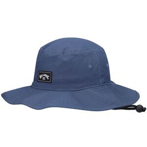 BILLABONG BLUE SOLID BIG JOHN BUCKET HAT SUN PROTECTION W/ CHIN STRAP OSFM NWOT